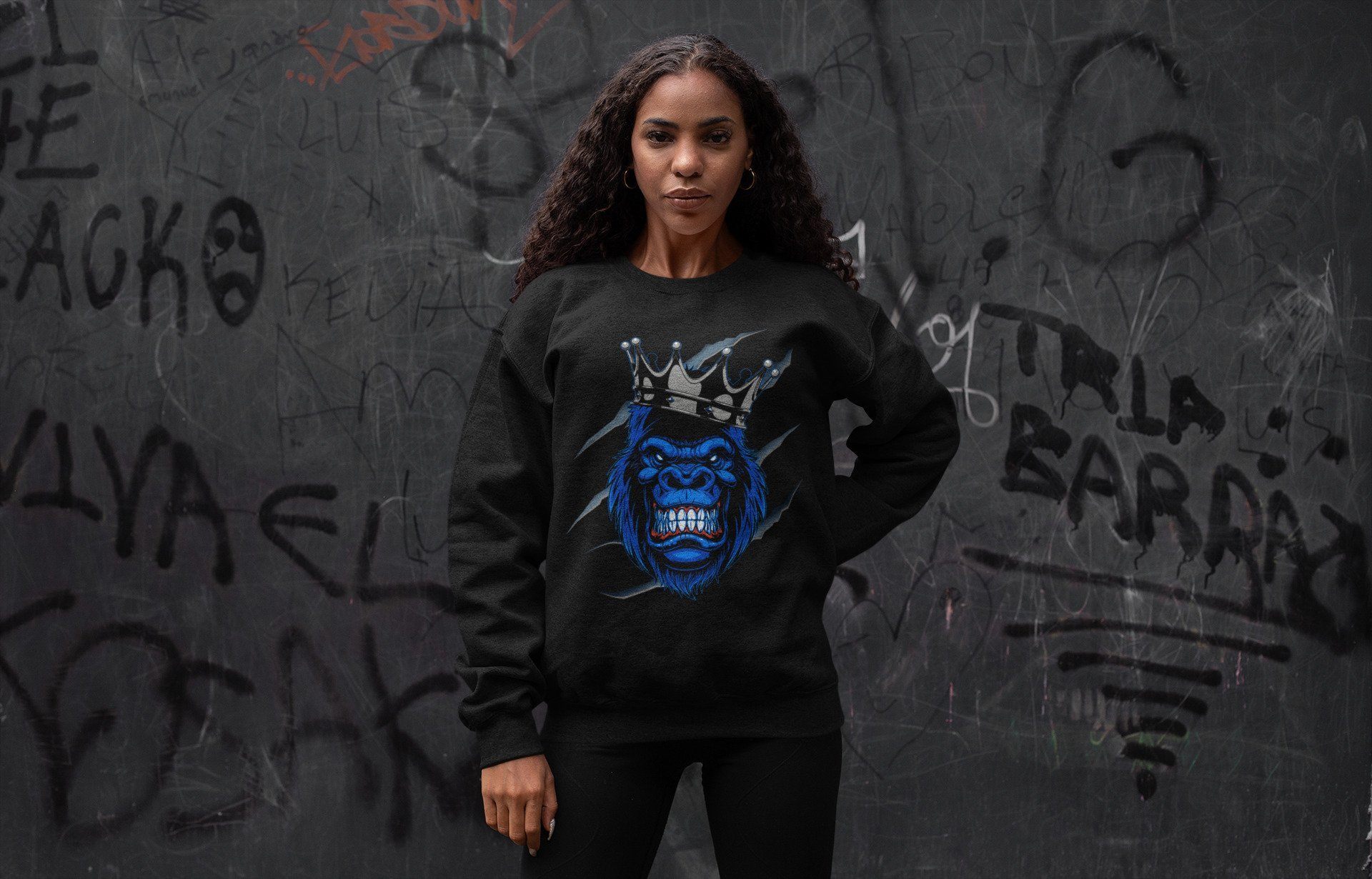 Jordan 1 Royal Black Sneaker Match Tees Ferocious Gorilla Sneaker Tees Jordan 1 Royal Black Sneaker Release Tees Unisex Shirts
