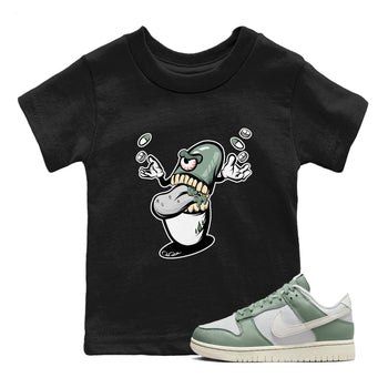 Dunk Mica Green Sneaker Match Tees Pill Monster Sneaker Tees Dunk Low Mica Green Sneaker Release Tees Kids Shirts Black 1