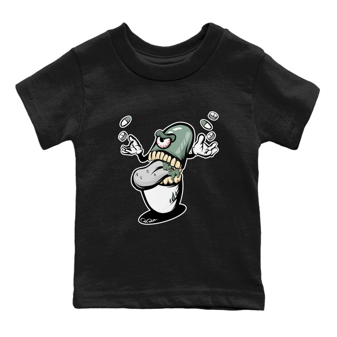 Dunk Mica Green Sneaker Match Tees Pill Monster Sneaker Tees Dunk Low Mica Green Sneaker Release Tees Kids Shirts Black 2