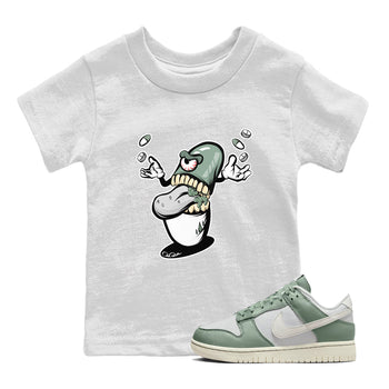 Dunk Mica Green Sneaker Match Tees Pill Monster Sneaker Tees Dunk Low Mica Green Sneaker Release Tees Kids Shirts White 1