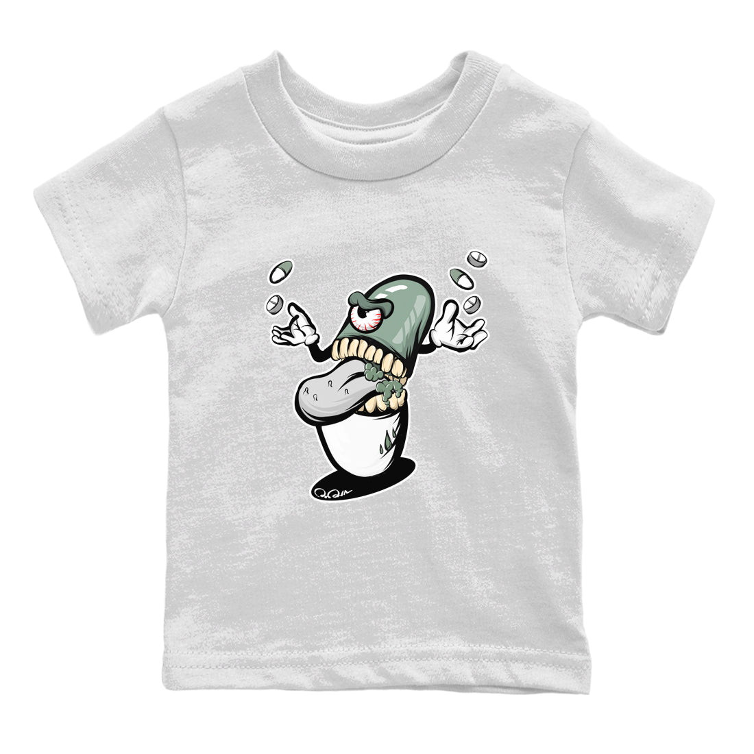 Dunk Mica Green Sneaker Match Tees Pill Monster Sneaker Tees Dunk Low Mica Green Sneaker Release Tees Kids Shirts White 2