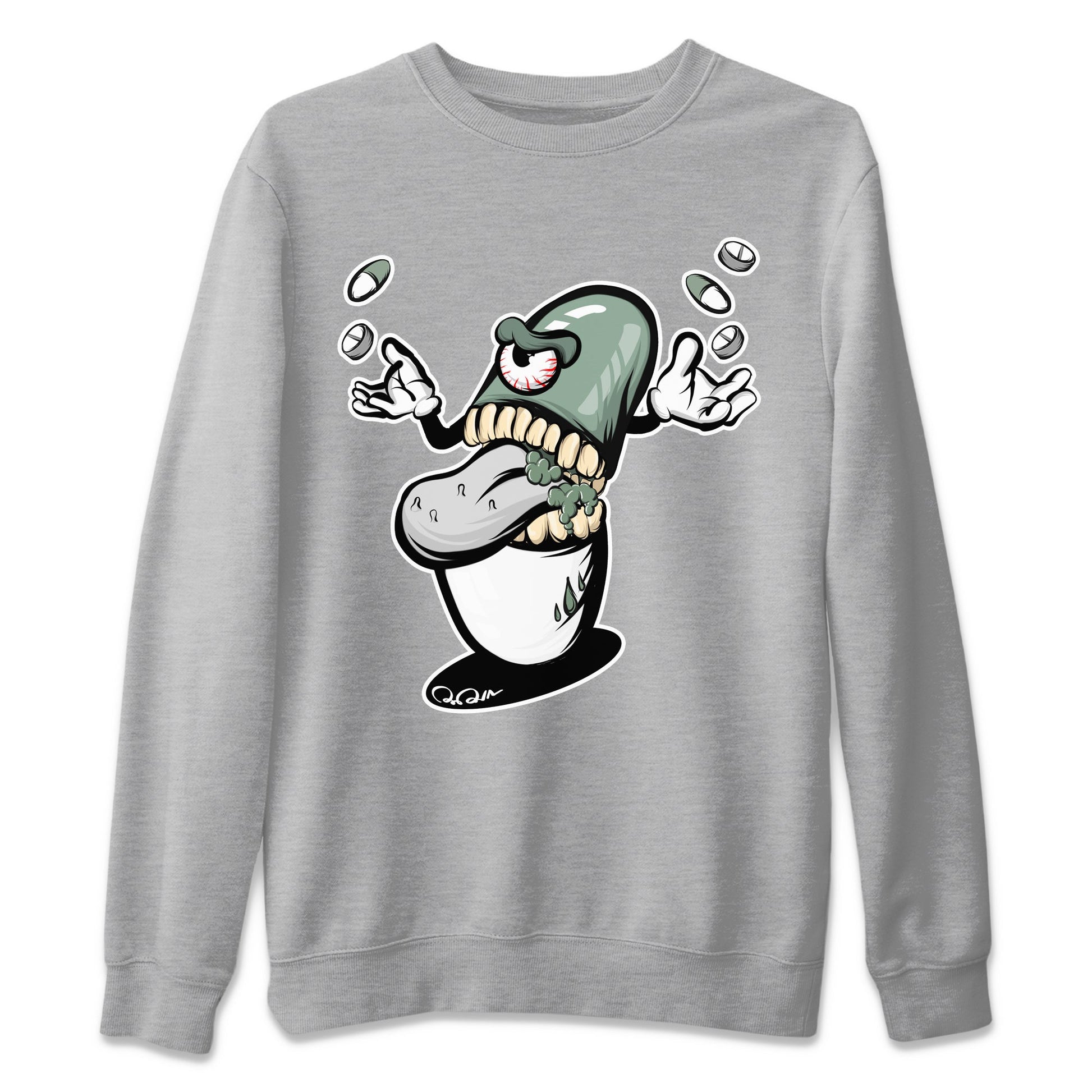 Dunk Mica Green Sneaker Match Tees Pill Monster Sneaker Tees Dunk Low Mica Green Sneaker Release Tees Unisex Shirts Heather Grey 2