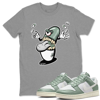 Dunk Mica Green Sneaker Match Tees Pill Monster Sneaker Tees Dunk Low Mica Green Sneaker Release Tees Unisex Shirts Heather Grey 1