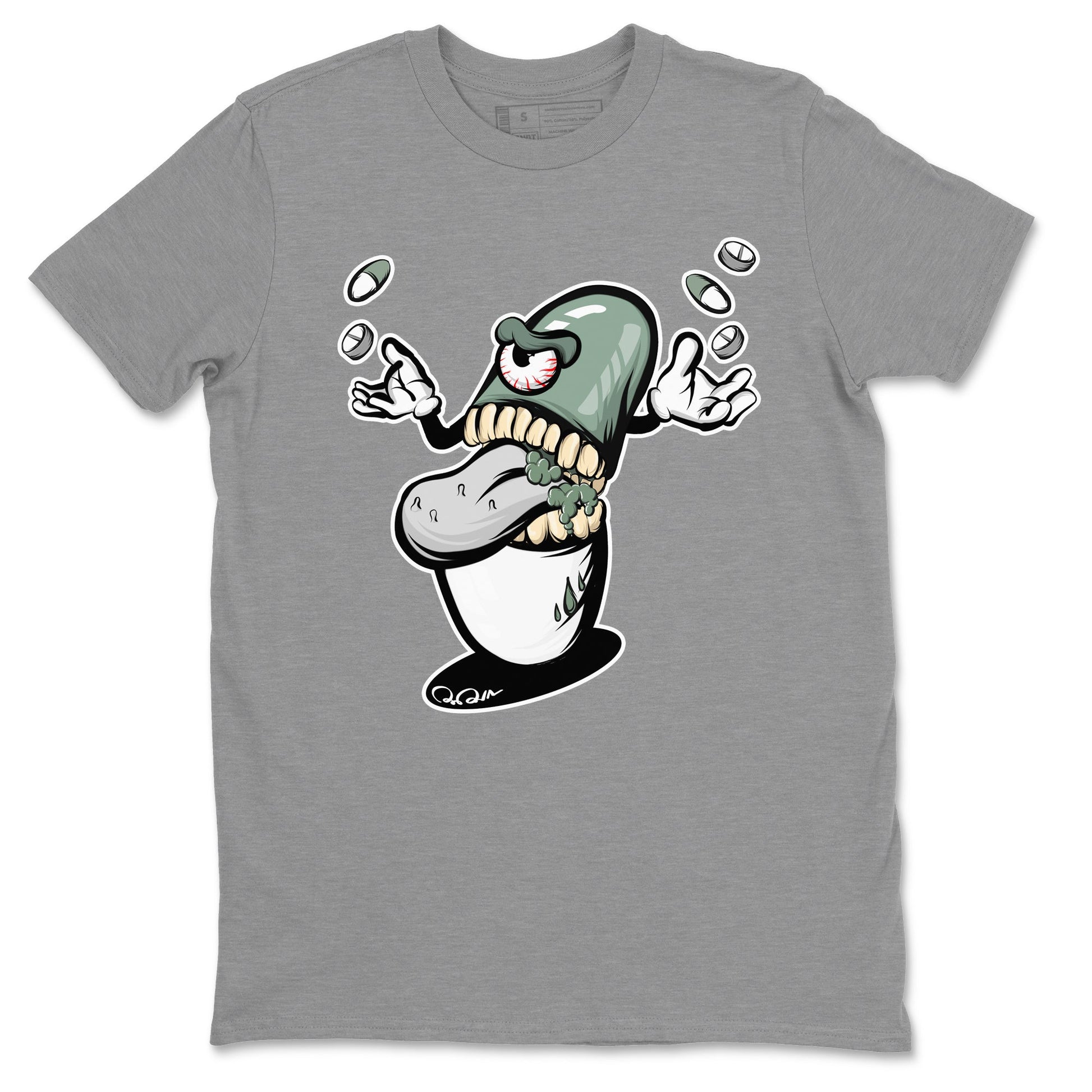 Dunk Mica Green Sneaker Match Tees Pill Monster Sneaker Tees Dunk Low Mica Green Sneaker Release Tees Unisex Shirts Heather Grey 2