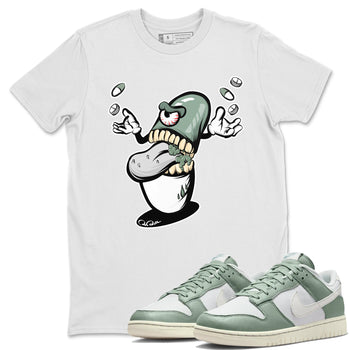 Dunk Mica Green Sneaker Match Tees Pill Monster Sneaker Tees Dunk Low Mica Green Sneaker Release Tees Unisex Shirts White 1