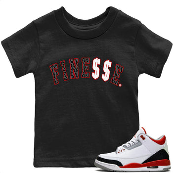 Jordan 3 Fire Red Sneaker Match Tees Finesse Sneaker Tees Jordan 3 Fire Red Sneaker Release Tees Kids Shirts