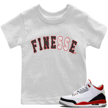 Jordan 3 Fire Red Sneaker Match Tees Finesse Sneaker Tees Jordan 3 Fire Red Sneaker Release Tees Kids Shirts