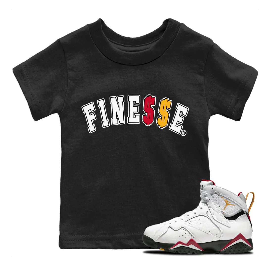 Jordan 7 Cardinal Sneaker Match Tees Finesse Sneaker Tees Jordan 7 Cardinal Sneaker Release Tees Kids Shirts