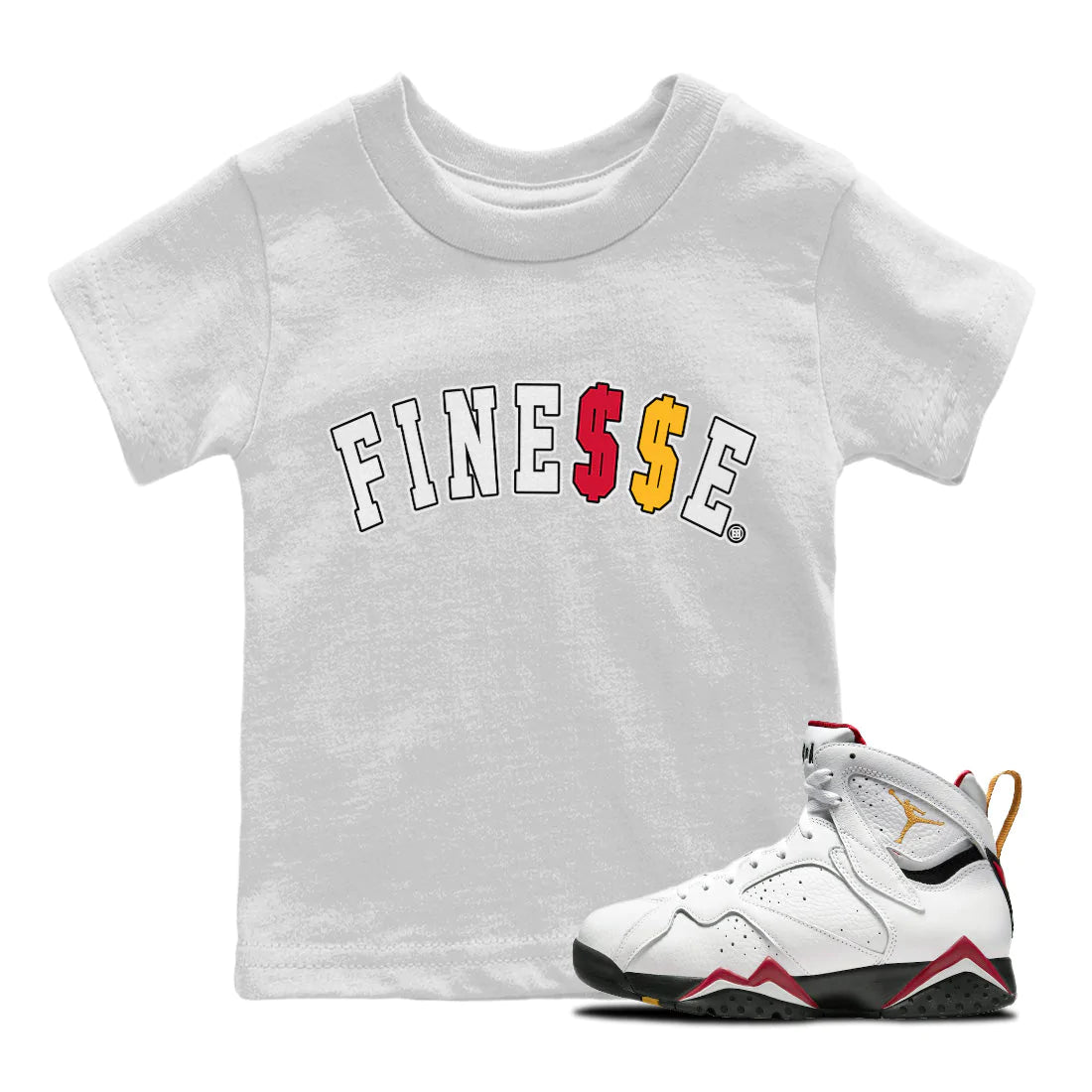 Jordan 7 Cardinal Sneaker Match Tees Finesse Sneaker Tees Jordan 7 Cardinal Sneaker Release Tees Kids Shirts