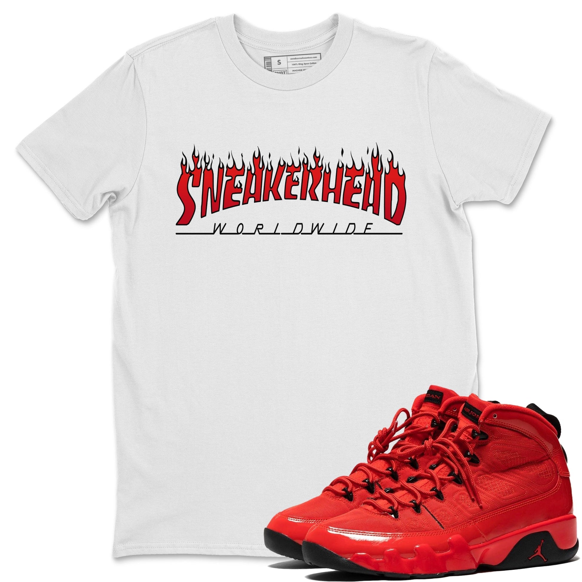 Jordan 9 Chile Red Sneaker Match Tees Fire Sneakerhead Sneaker Tees Jordan 9 Chile Red Sneaker Release Tees Unisex Shirts