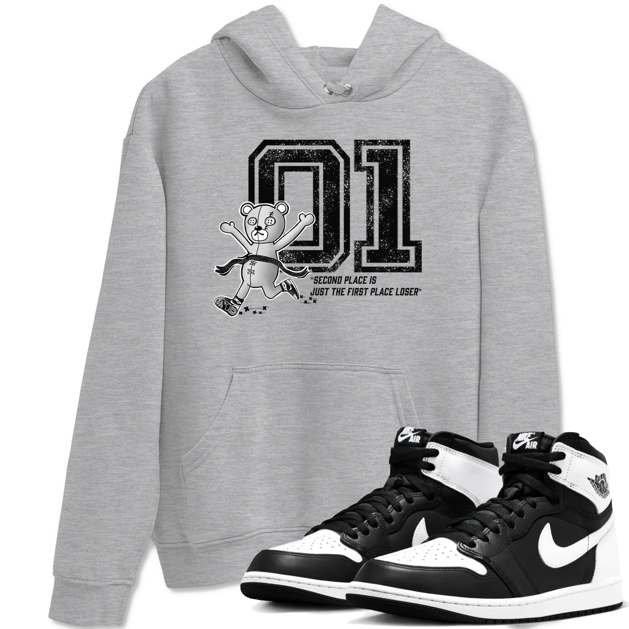 1s Black White shirt to match jordans First Place Winner sneaker tees Air Jordan 1 Black White SNRT Sneaker Release Tees unisex cotton Heather Grey 1 crew neck shirt