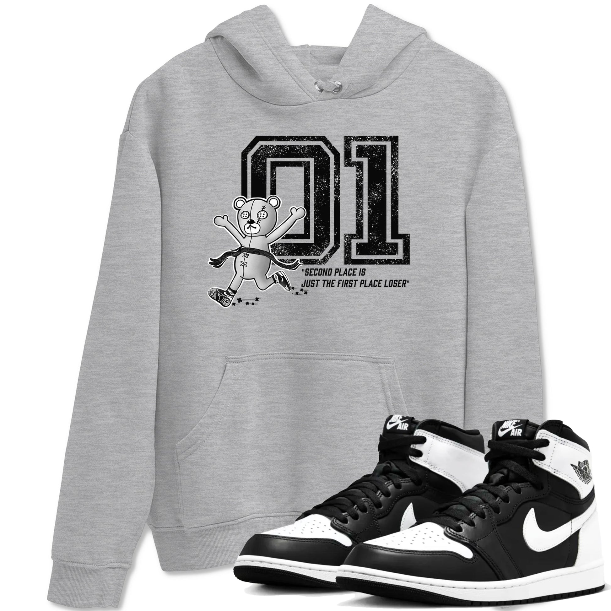 1s Black White shirt to match jordans First Place Winner sneaker tees Air Jordan 1 Black White SNRT Sneaker Release Tees unisex cotton Heather Grey 1 crew neck shirt