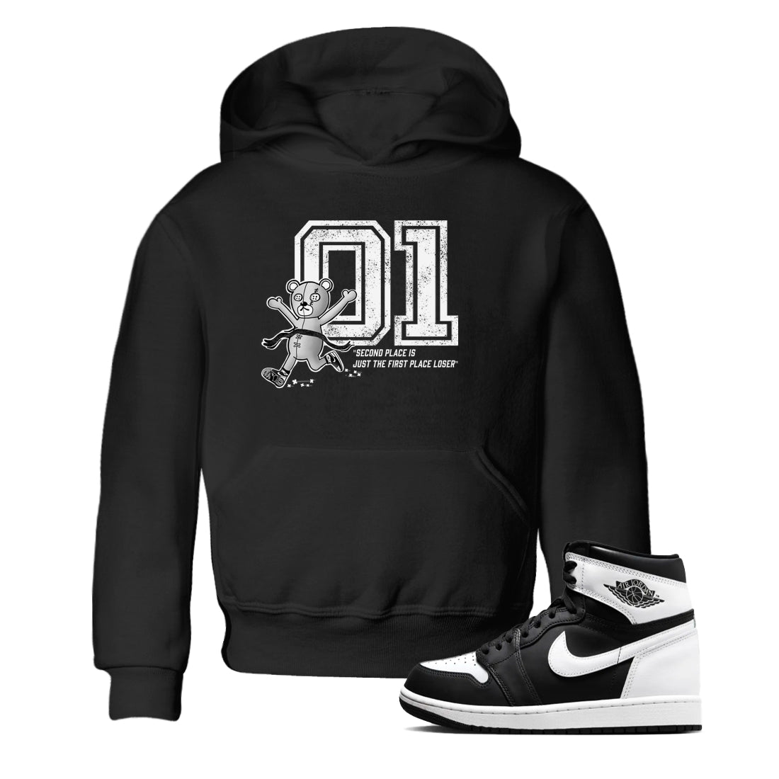 1s Black White shirt to match jordans First Place Winner sneaker tees Air Jordan 1 Retro Black White SNRT sneaker release tees baby toddler Black 1 cotton Shirt