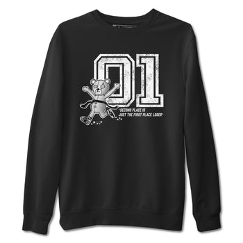 1s Black White shirt to match jordans First Place Winner sneaker tees Air Jordan 1 Black White SNRT Sneaker Release Tees unisex cotton Black 2 crew neck shirt