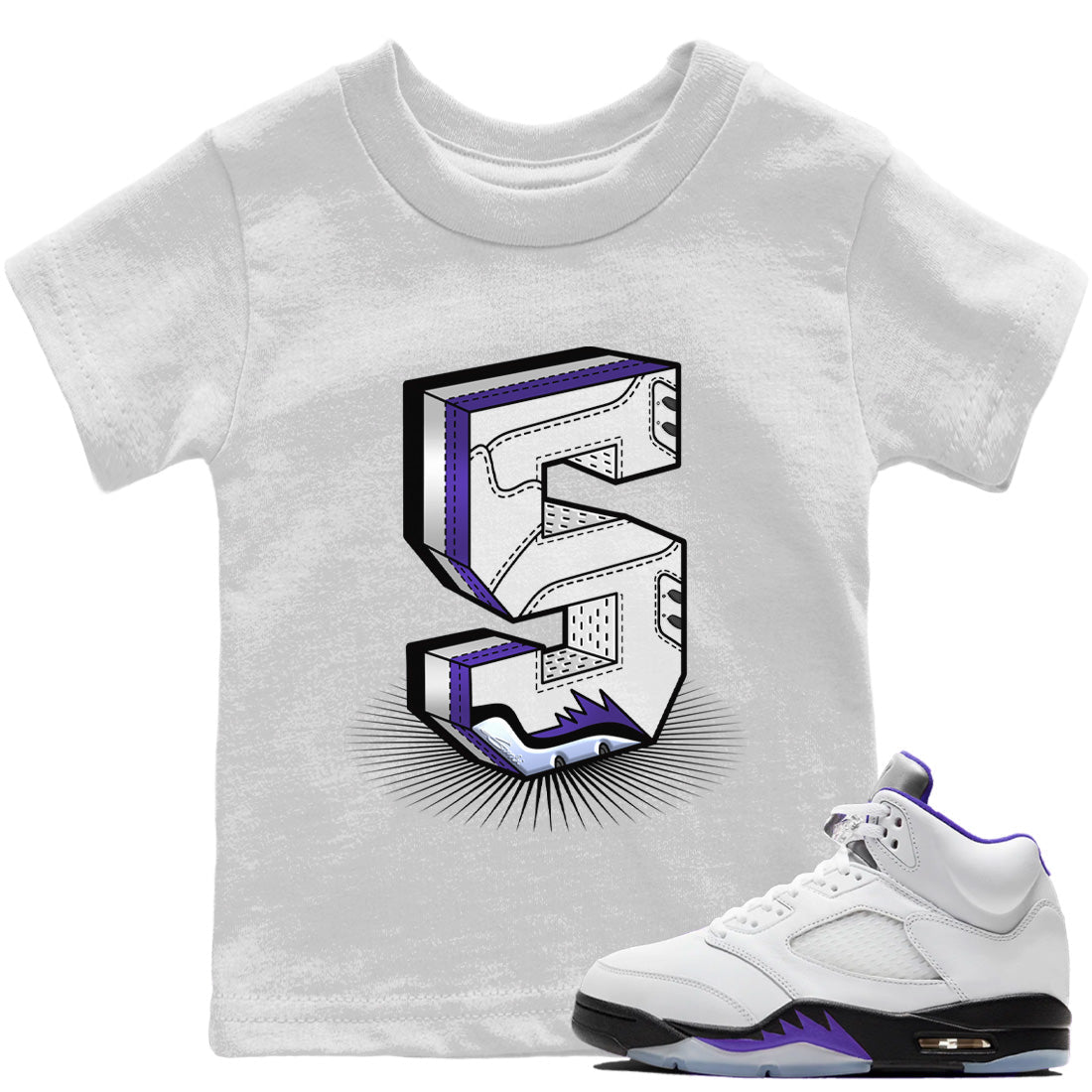 Jordan 5 Concord Sneaker Match Tees Five Statue Sneaker Tees Jordan 5 Concord Sneaker Release Tees Kids Shirts
