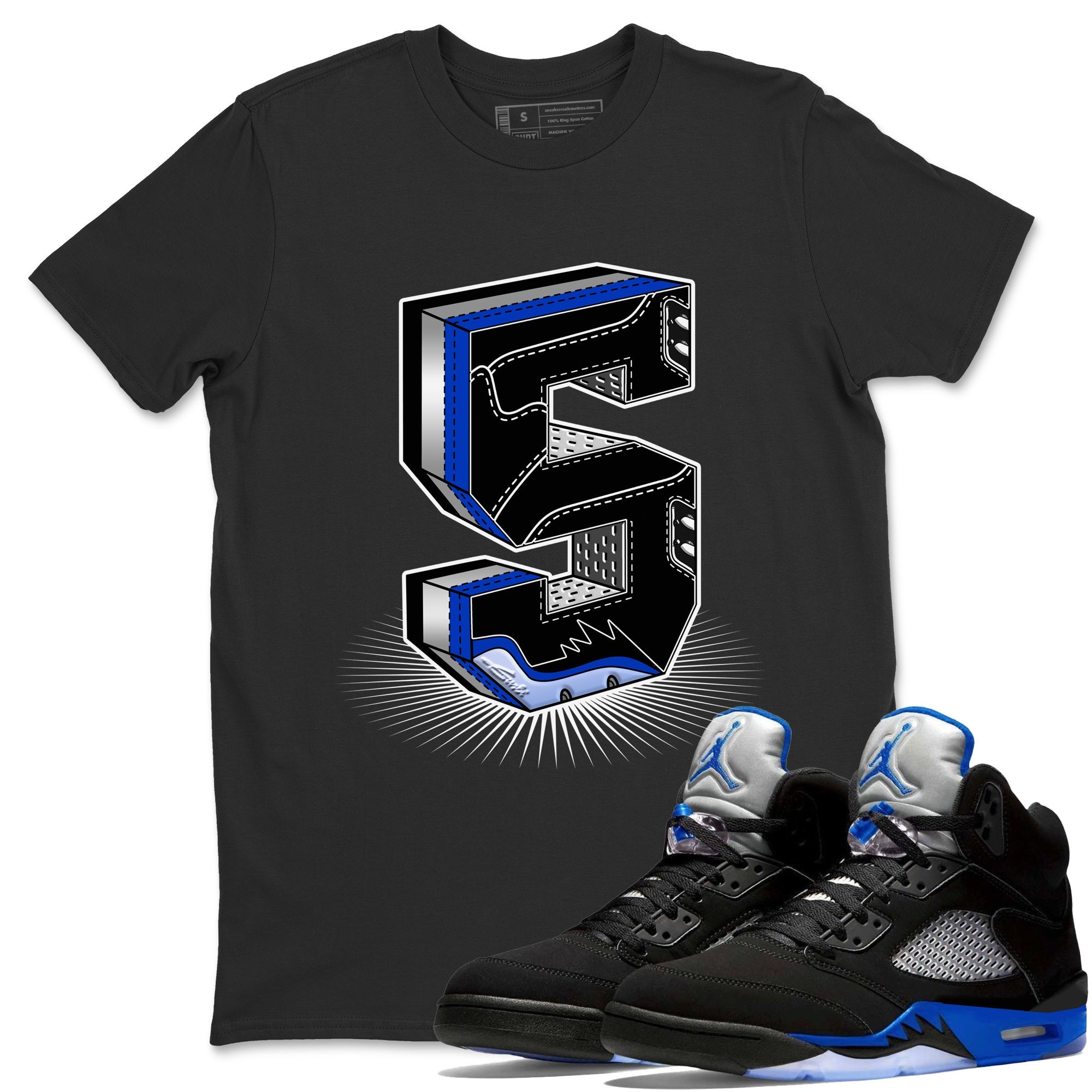 Jordan 5 Racer Blue Sneaker Match Tees Five Statue Sneaker Tees Jordan 5 Racer Blue Sneaker Release Tees Unisex Shirts