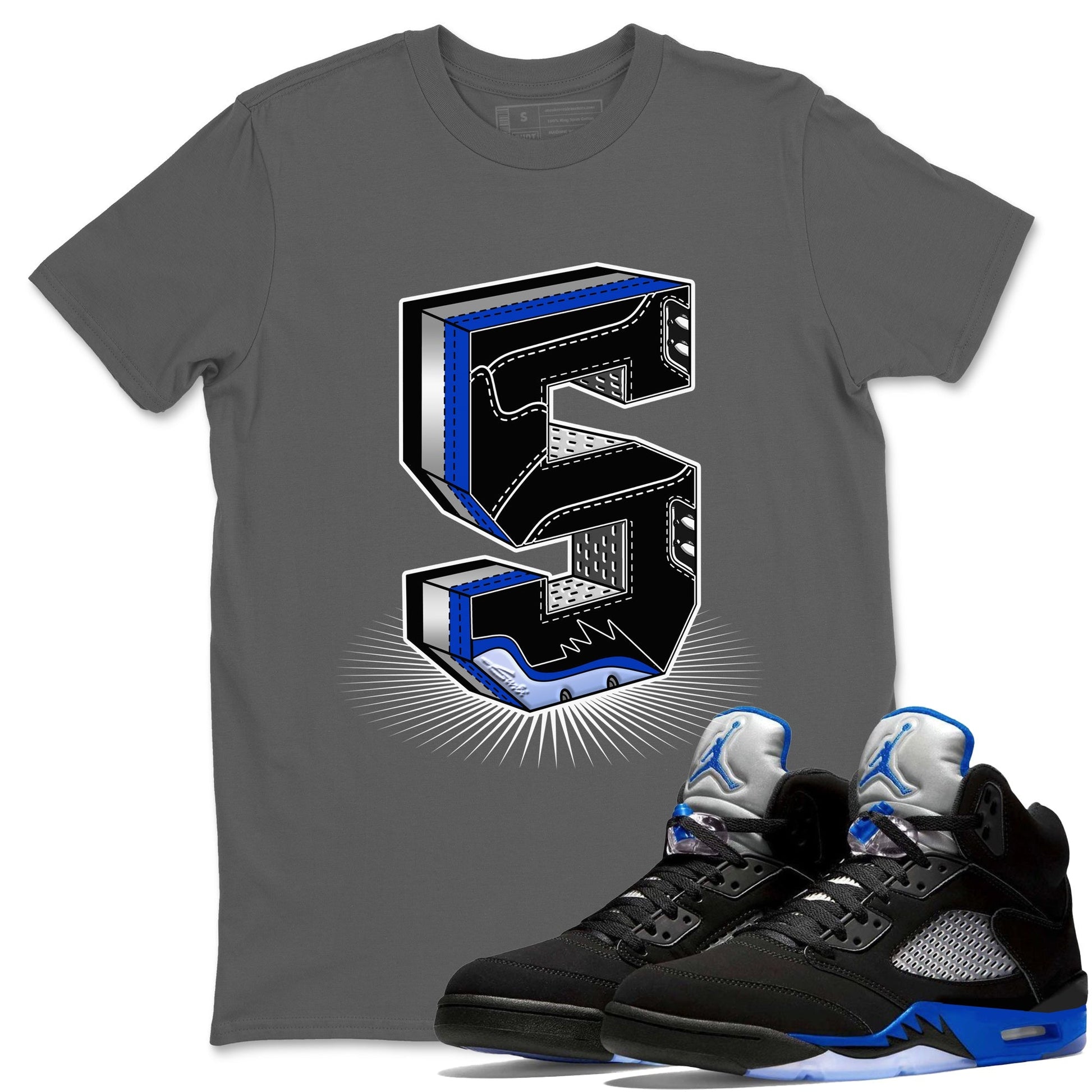 Jordan 5 Racer Blue Sneaker Match Tees Five Statue Sneaker Tees Jordan 5 Racer Blue Sneaker Release Tees Unisex Shirts