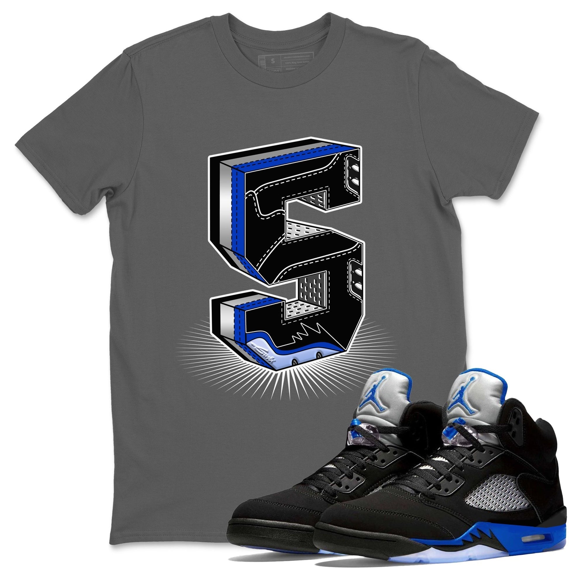 Jordan 5 Racer Blue Sneaker Match Tees Five Statue Sneaker Tees Jordan 5 Racer Blue Sneaker Release Tees Unisex Shirts