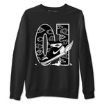 1s Black White shirt to match jordans Fly To The Clouds sneaker tees Air Jordan 1 Retro Black White SNRT sneaker Release Tees unisex cotton Black 2 crew neck shirt