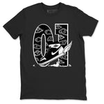 1s Black White shirt to match jordans Fly To The Clouds sneaker tees Air Jordan 1 Retro Black White SNRT sneaker Release Tees unisex cotton Black 2 crew neck shirt