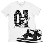 1s Black White shirt to match jordans Fly To The Clouds sneaker tees Air Jordan 1 Retro Black White SNRT sneaker Release Tees unisex cotton White 1 crew neck shirt