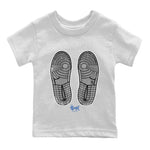 Jordan 1 True Blue Sneaker Match Tees Footprint Sneaker Tees Jordan 1 True Blue Sneaker Release Tees Kids Shirts