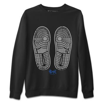 Jordan 1 True Blue Sneaker Match Tees Footprint Sneaker Tees Jordan 1 True Blue Sneaker Release Tees Unisex Shirts