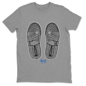 Jordan 1 True Blue Sneaker Match Tees Footprint Sneaker Tees Jordan 1 True Blue Sneaker Release Tees Unisex Shirts