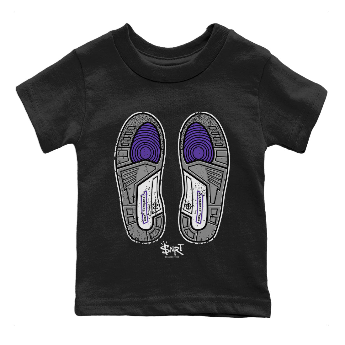 Jordan 3 Dark Iris Sneaker Match Tees Footprint Sneaker Tees Jordan 3 Dark Iris Sneaker Release Tees Kids Shirts