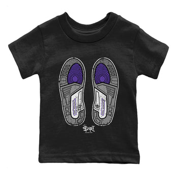 Jordan 3 Dark Iris Sneaker Match Tees Footprint Sneaker Tees Jordan 3 Dark Iris Sneaker Release Tees Kids Shirts