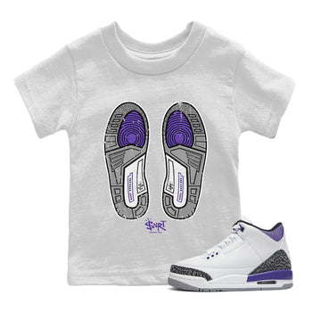 Jordan 3 Dark Iris Sneaker Match Tees Footprint Sneaker Tees Jordan 3 Dark Iris Sneaker Release Tees Kids Shirts