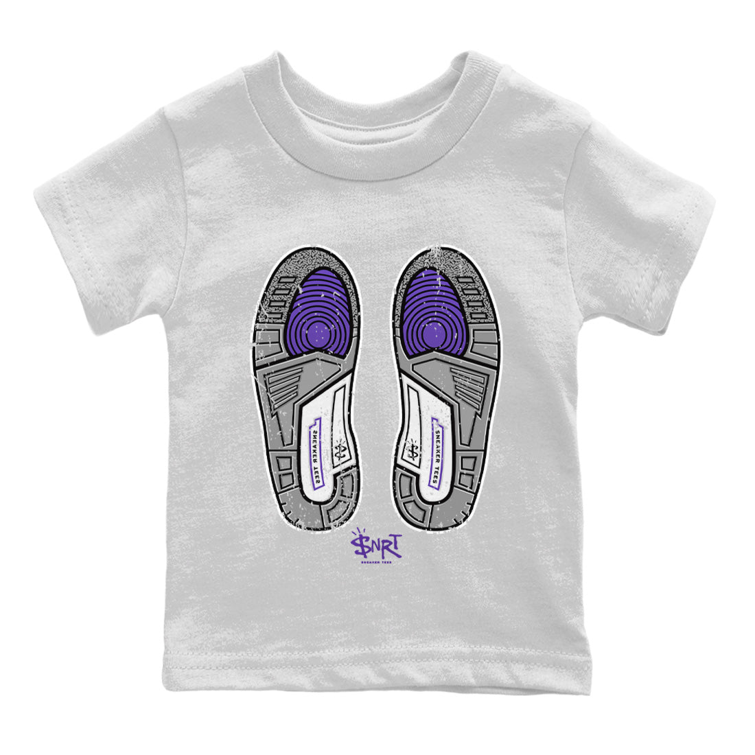 Jordan 3 Dark Iris Sneaker Match Tees Footprint Sneaker Tees Jordan 3 Dark Iris Sneaker Release Tees Kids Shirts