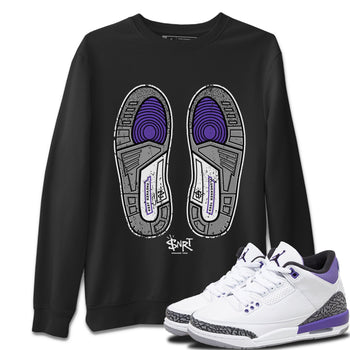 Jordan 3 Dark Iris Sneaker Match Tees Footprint Sneaker Tees Jordan 3 Dark Iris Sneaker Release Tees Unisex Shirts