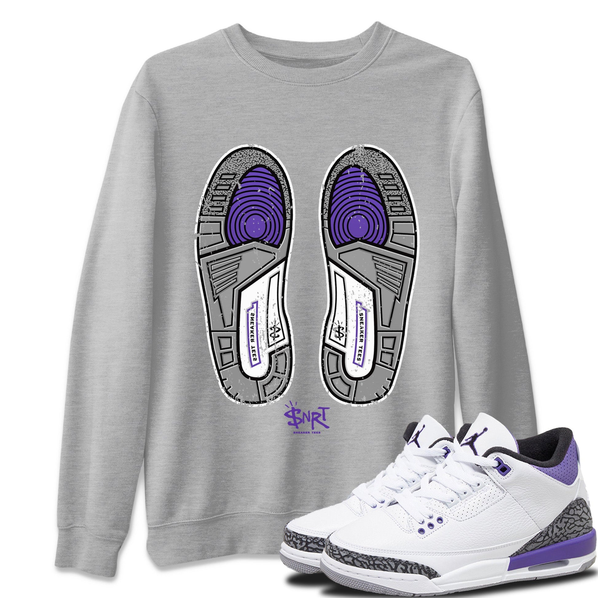 Jordan 3 Dark Iris Sneaker Match Tees Footprint Sneaker Tees Jordan 3 Dark Iris Sneaker Release Tees Unisex Shirts