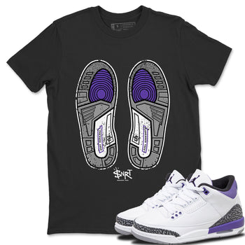 Jordan 3 Dark Iris Sneaker Match Tees Footprint Sneaker Tees Jordan 3 Dark Iris Sneaker Release Tees Unisex Shirts