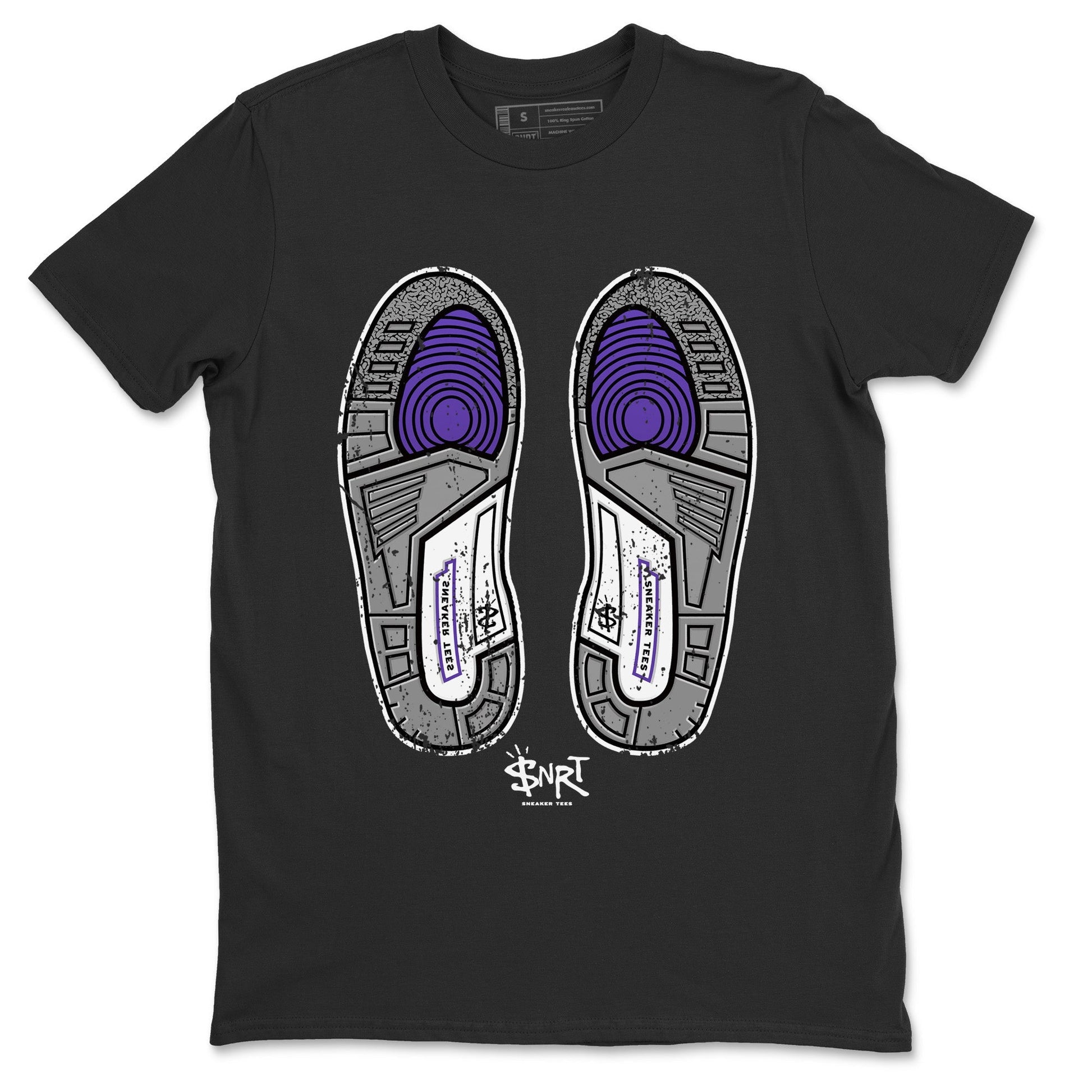 Jordan 3 Dark Iris Sneaker Match Tees Footprint Sneaker Tees Jordan 3 Dark Iris Sneaker Release Tees Unisex Shirts