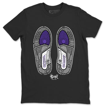 Jordan 3 Dark Iris Sneaker Match Tees Footprint Sneaker Tees Jordan 3 Dark Iris Sneaker Release Tees Unisex Shirts
