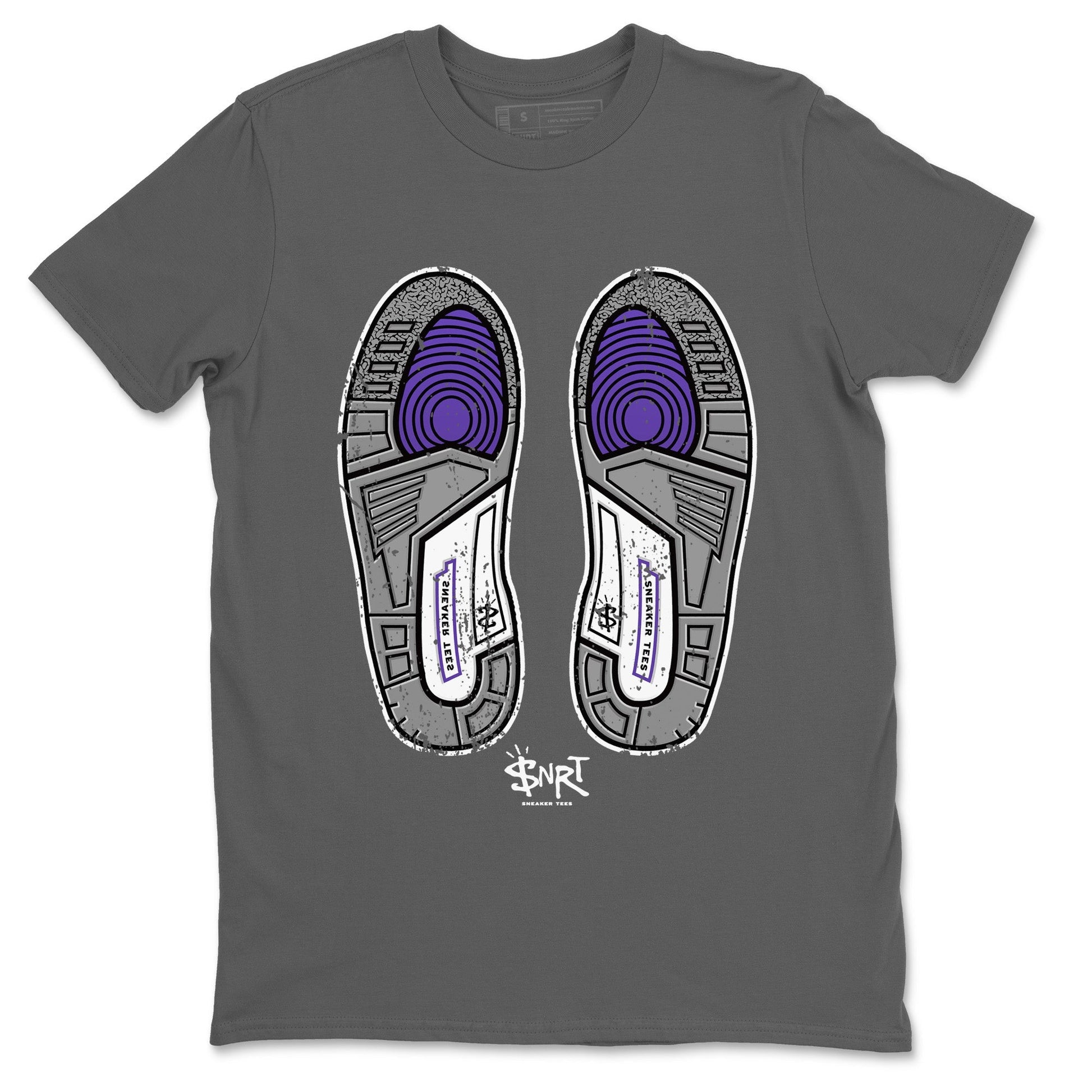 Jordan 3 Dark Iris Sneaker Match Tees Footprint Sneaker Tees Jordan 3 Dark Iris Sneaker Release Tees Unisex Shirts