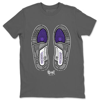 Jordan 3 Dark Iris Sneaker Match Tees Footprint Sneaker Tees Jordan 3 Dark Iris Sneaker Release Tees Unisex Shirts