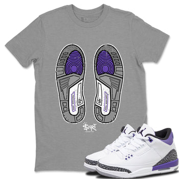 Jordan 3 Dark Iris Sneaker Match Tees Footprint Sneaker Tees Jordan 3 Dark Iris Sneaker Release Tees Unisex Shirts