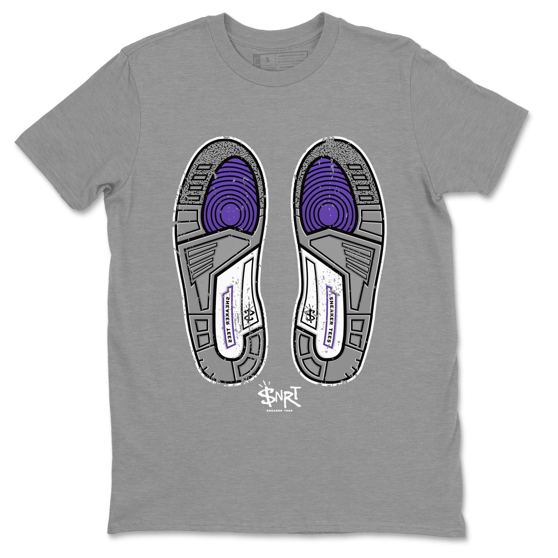 Jordan 3 Dark Iris Sneaker Match Tees Footprint Sneaker Tees Jordan 3 Dark Iris Sneaker Release Tees Unisex Shirts