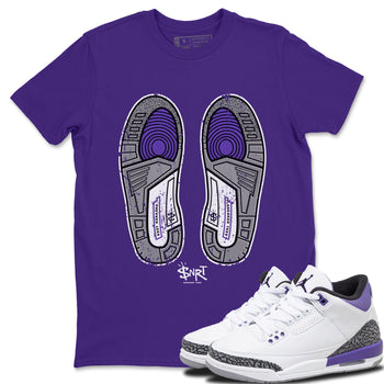 Jordan 3 Dark Iris Sneaker Match Tees Footprint Sneaker Tees Jordan 3 Dark Iris Sneaker Release Tees Unisex Shirts