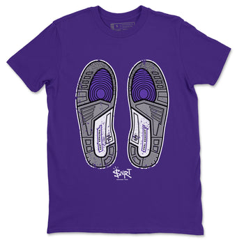 Jordan 3 Dark Iris Sneaker Match Tees Footprint Sneaker Tees Jordan 3 Dark Iris Sneaker Release Tees Unisex Shirts
