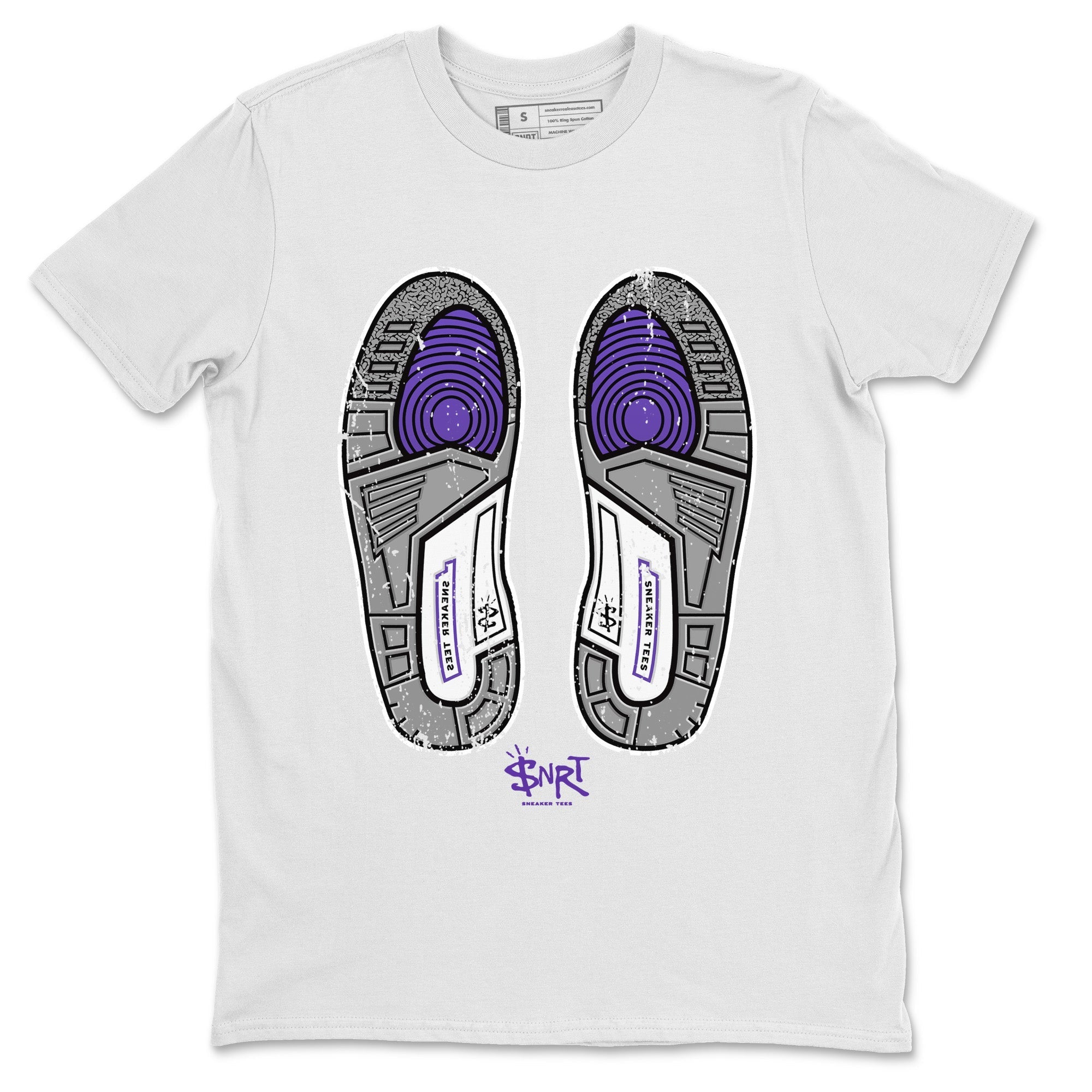 Jordan 3 Dark Iris Sneaker Match Tees Footprint Sneaker Tees Jordan 3 Dark Iris Sneaker Release Tees Unisex Shirts