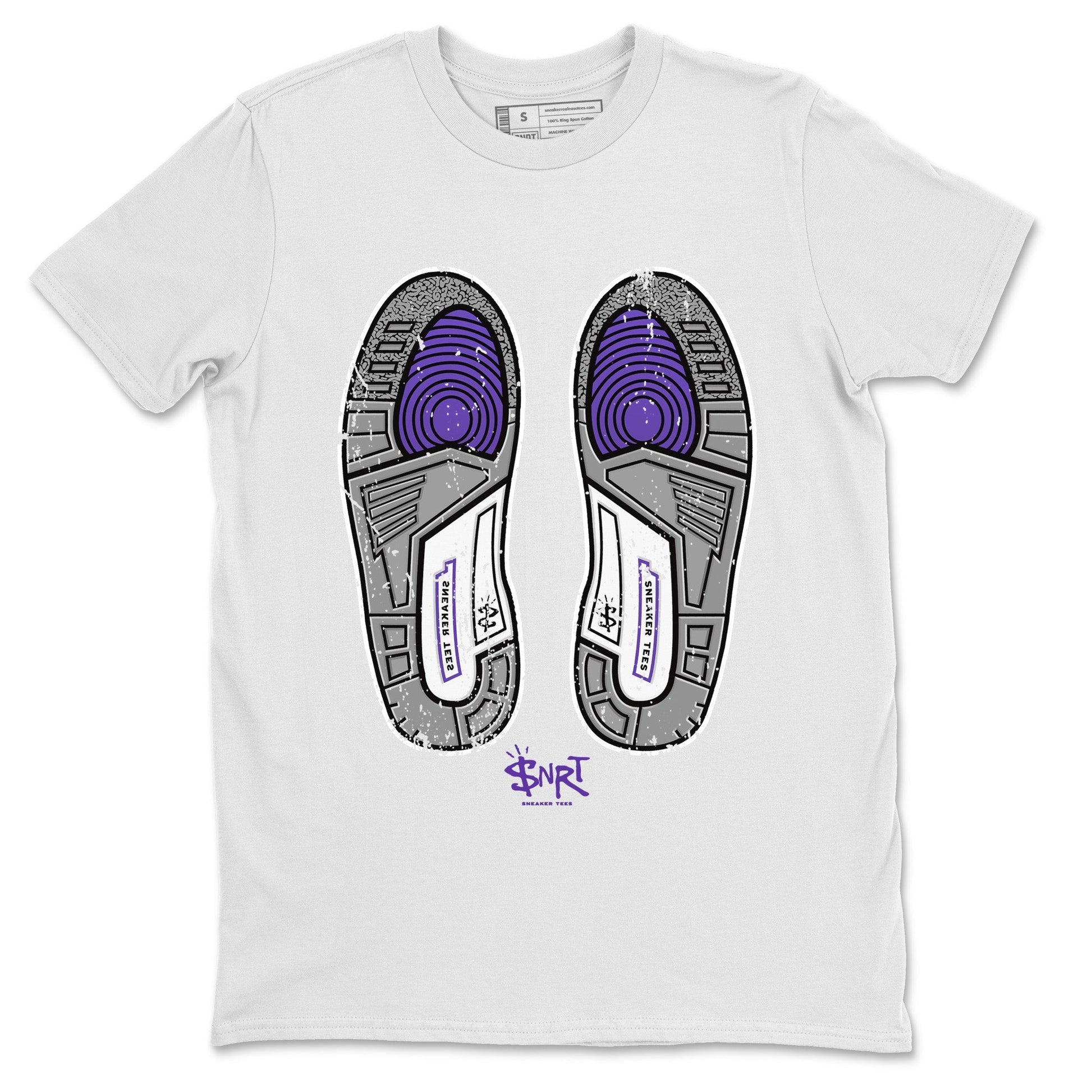 Jordan 3 Dark Iris Sneaker Match Tees Footprint Sneaker Tees Jordan 3 Dark Iris Sneaker Release Tees Unisex Shirts