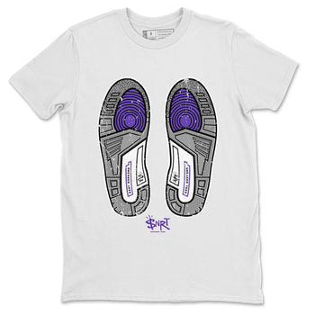 Jordan 3 Dark Iris Sneaker Match Tees Footprint Sneaker Tees Jordan 3 Dark Iris Sneaker Release Tees Unisex Shirts