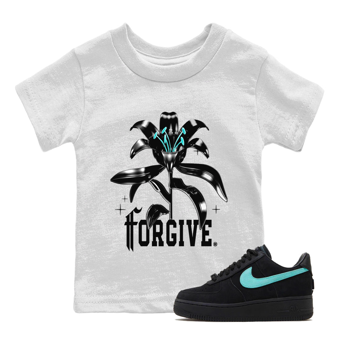 Air Force 1 Tiffany Sneaker Match Tees Forgive Sneaker Tees Air Force 1 Low x Tiffany & Co Sneaker Release Tees Kids Shirts White 1