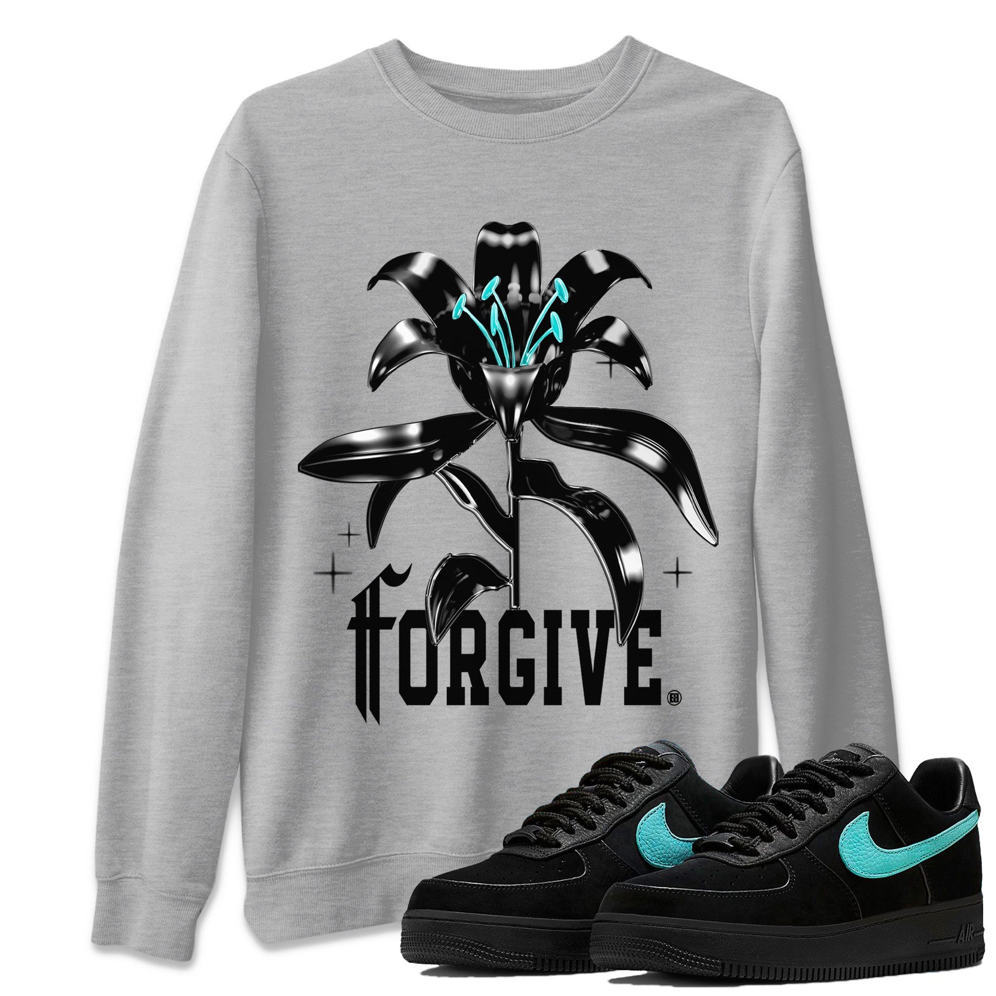 Air Force 1 Tiffany Sneaker Match Tees Forgive Sneaker Tees Air Force 1 Low x Tiffany & Co Sneaker Release Tees Unisex Shirts Heather Grey 1