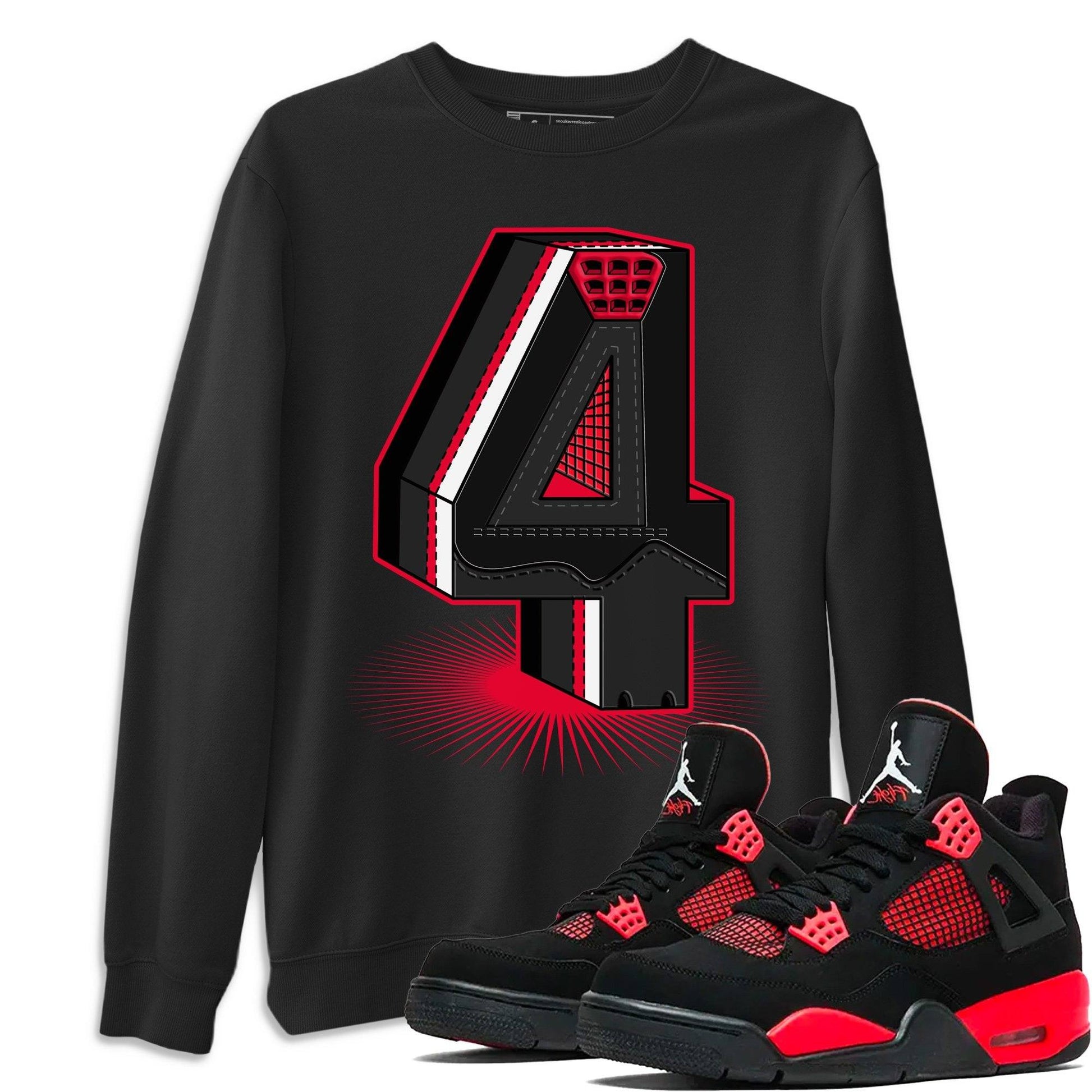 Jordan 4 Red Thunder Sneaker Match Tees Four Statue Sneaker Tees Jordan 4 Red Thunder Sneaker Release Tees Unisex Shirts
