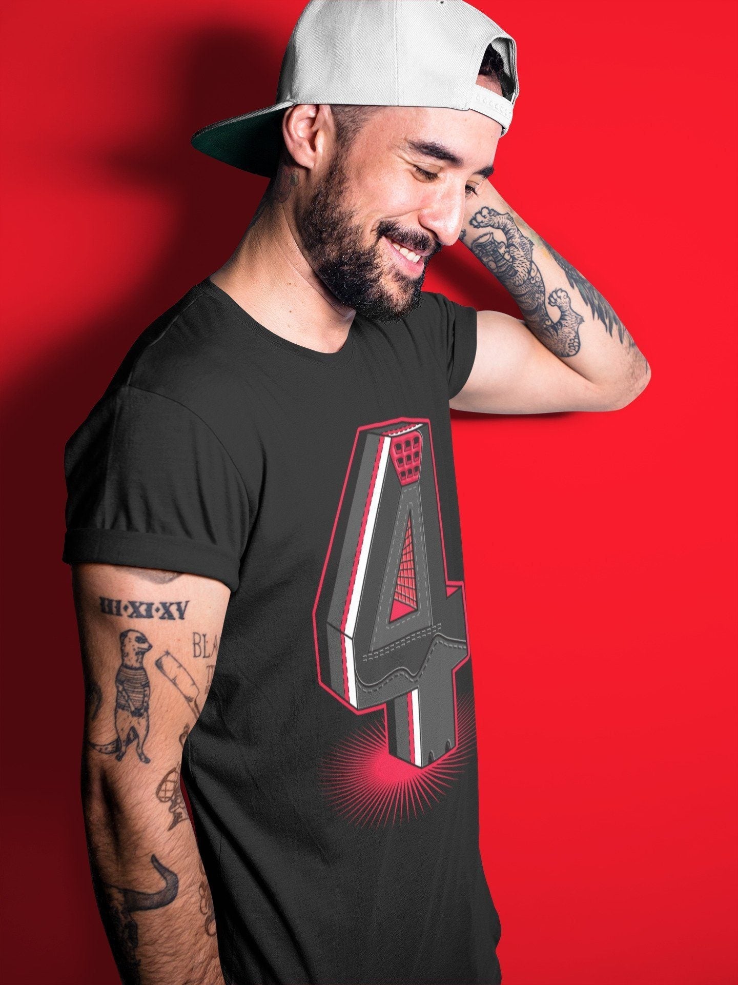 Jordan 4 Red Thunder Sneaker Match Tees Four Statue Sneaker Tees Jordan 4 Red Thunder Sneaker Release Tees Unisex Shirts